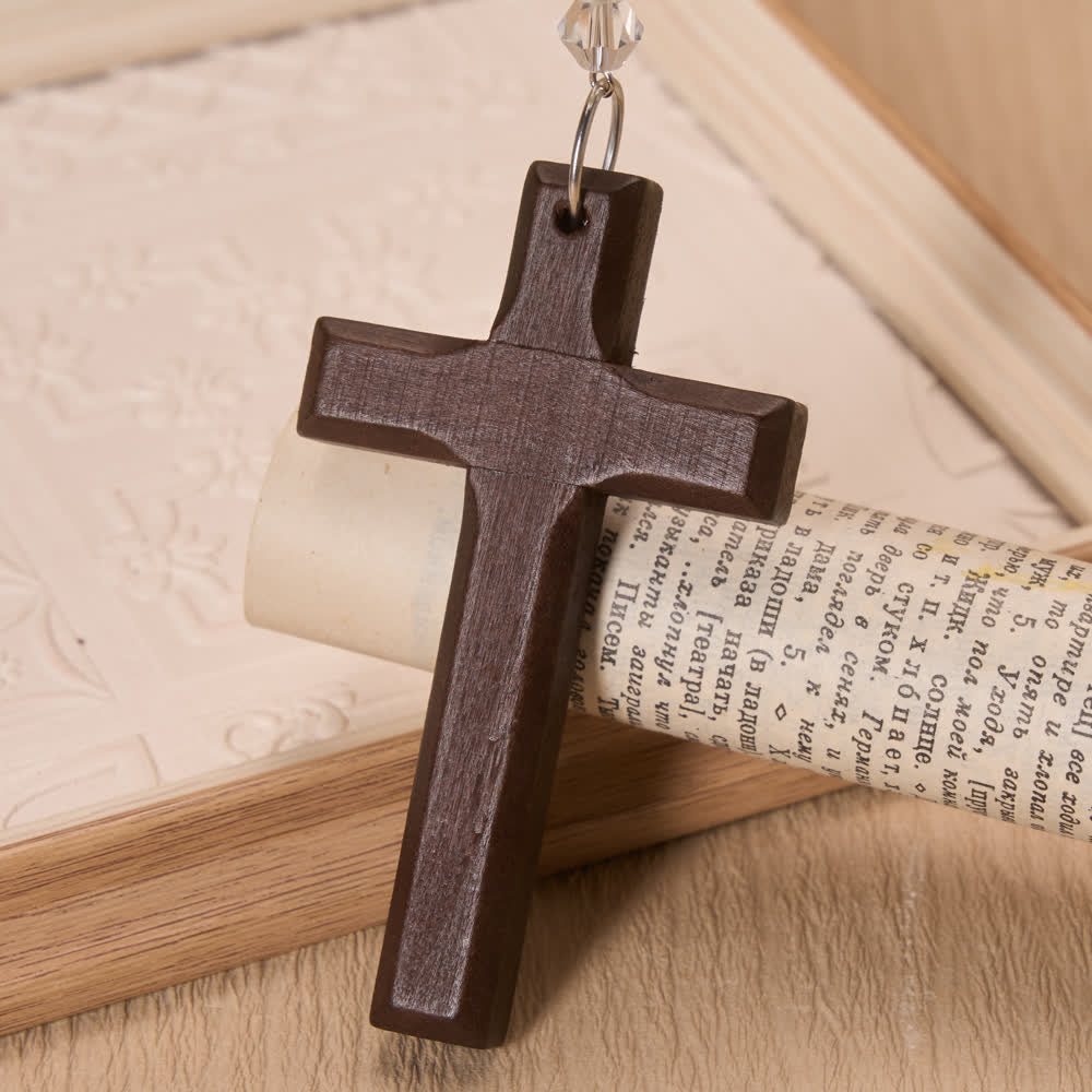 Christianartworkshop Cowboy Hat Angel Wing Wooden Cross Car Pendant: Timeless Token of Faithful Heavenly Safeguard - image 4