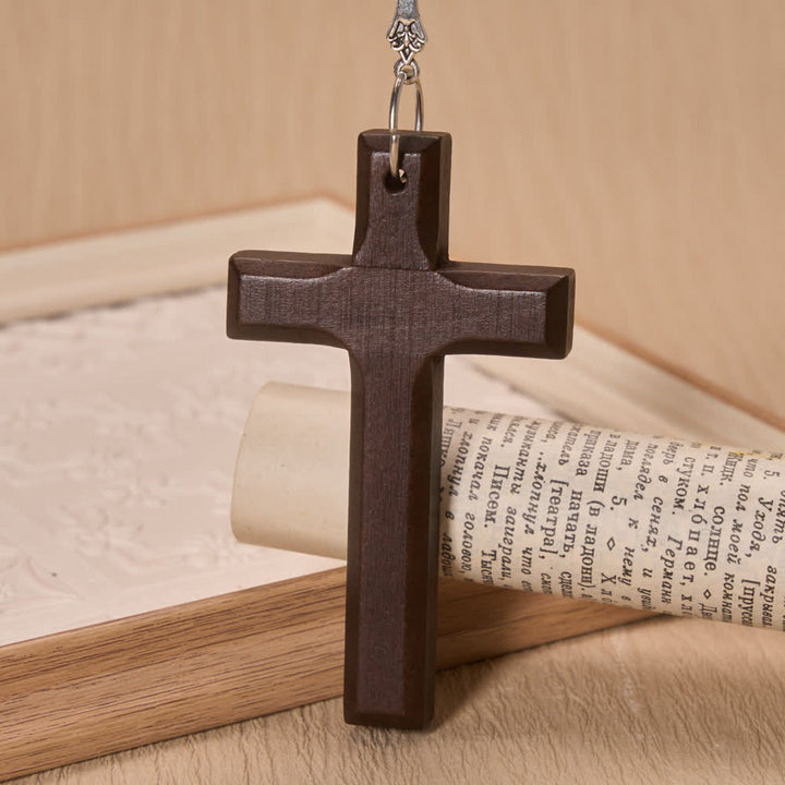 Christianartworkshop Cowboy Hat Compass Wooden Cross Car Pendant: Timeless Token of Steady Heavenly Guidance - image 7