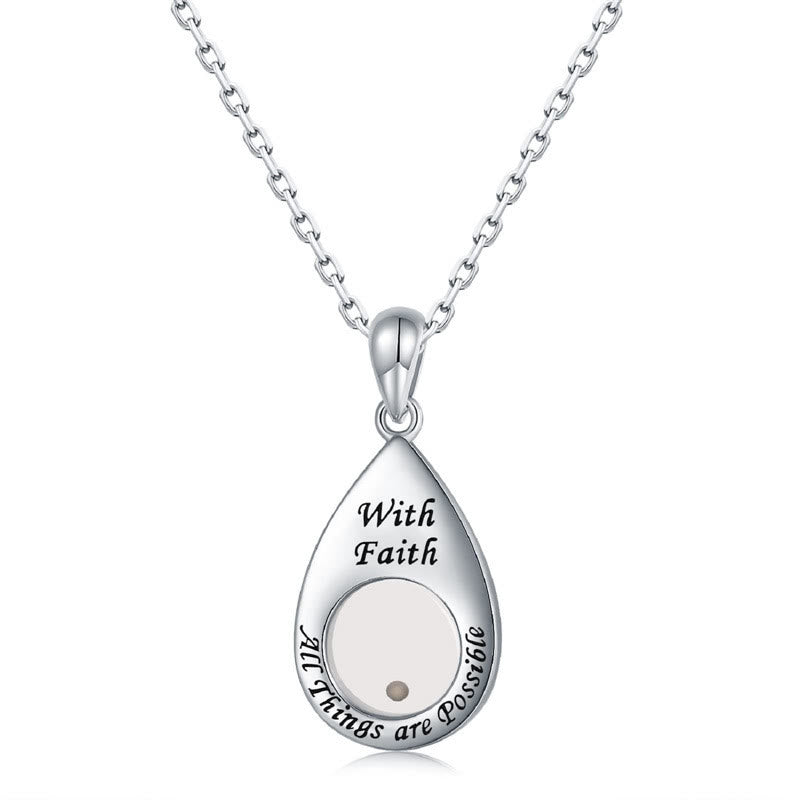 Christianartworkshop Teardrop Mustard Seed Faith Pendant Necklace: Emblem of Mighty Gentle Hope - image 0