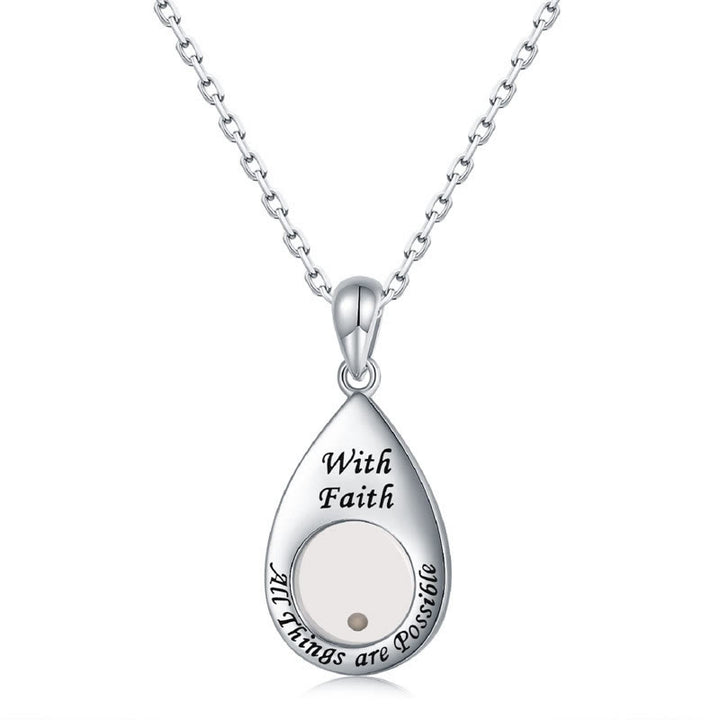 Christianartworkshop Teardrop Mustard Seed Faith Pendant Necklace: Emblem of Mighty Gentle Hope - image 0