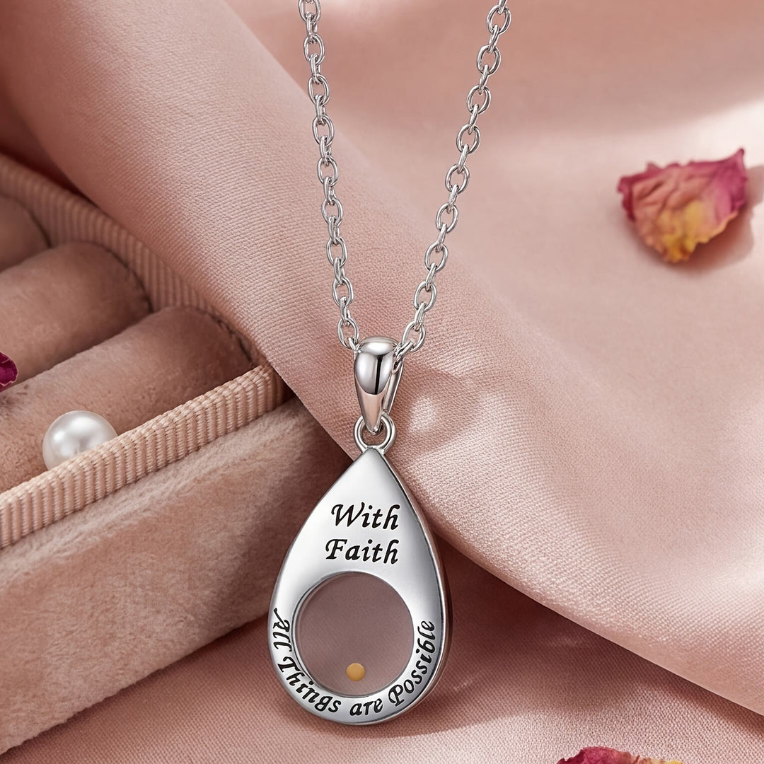 Christianartworkshop Teardrop Mustard Seed Faith Pendant Necklace: Emblem of Mighty Gentle Hope - image 4