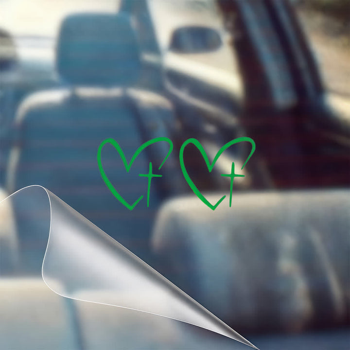 Christianartworkshop Minimalist Heart Cross Pair Car Sticker (Set of 2) - image 6