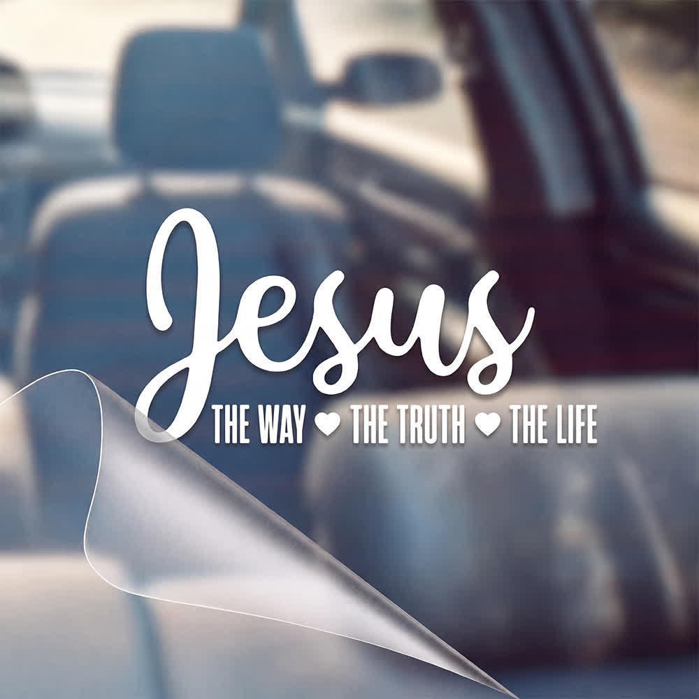 Christianartworkshop Jesus The Way The Truth The Life Religious Faith Car Sticker - White - Set of 10 - 25*12.7cm - image 3