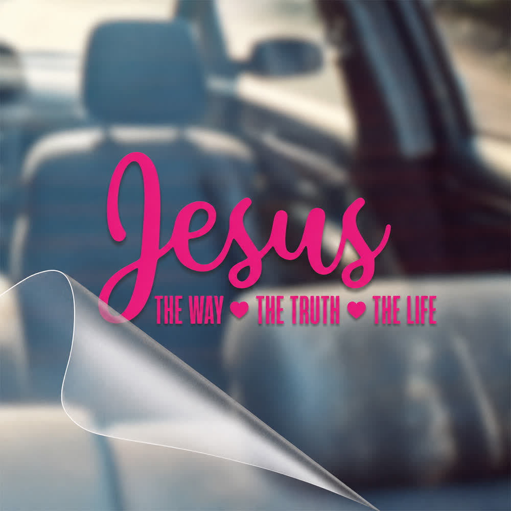 Christianartworkshop Jesus The Way The Truth The Life Religious Faith Car Sticker - Rose - Set of 10 - 25*12.7cm - image 6