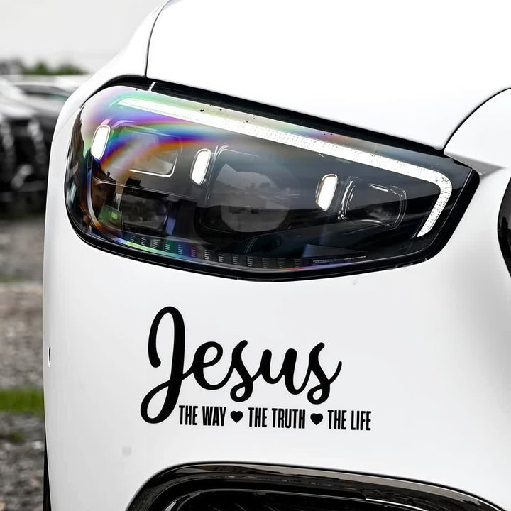 Christianartworkshop Jesus The Way The Truth The Life Religious Faith Car Sticker - Black - Set of 10 - 25*12.7cm - image 5