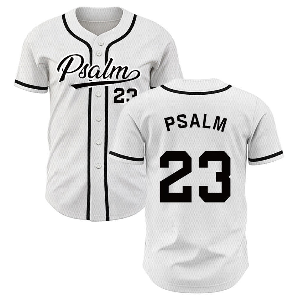 Christianartworkshop Retro Sport Style Psalm 23 Unisex Baseball Jersey - White - 5XL - image 7