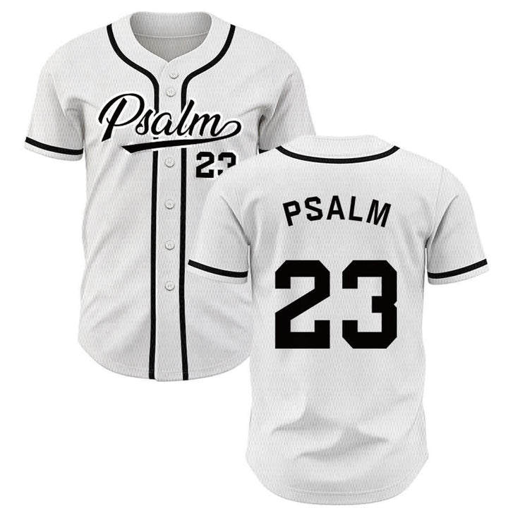 Christianartworkshop Retro Sport Style Psalm 23 Unisex Baseball Jersey - White - 5XL - image 7