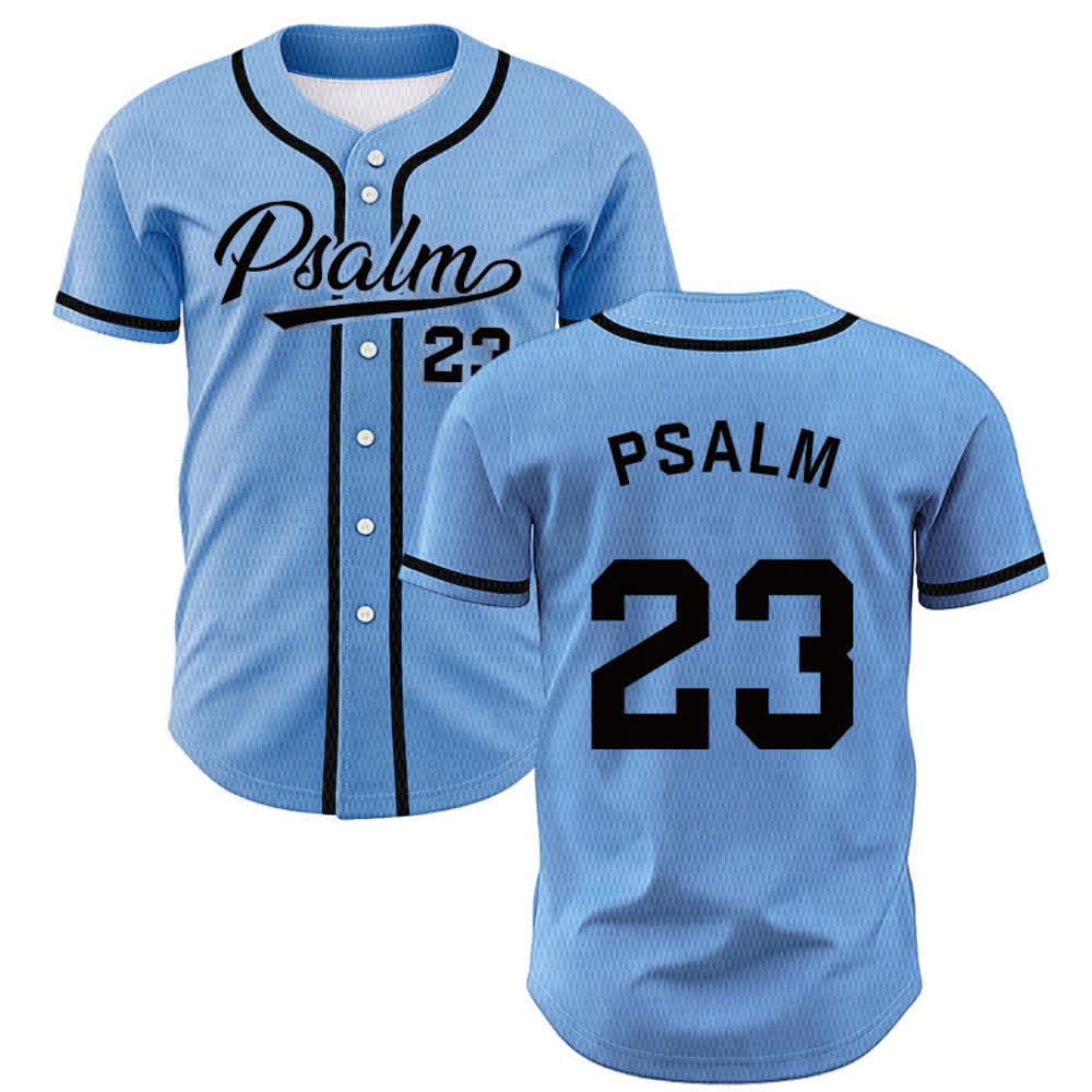 Christianartworkshop Retro Sport Style Psalm 23 Unisex Baseball Jersey - Blue - 5XL - image 35
