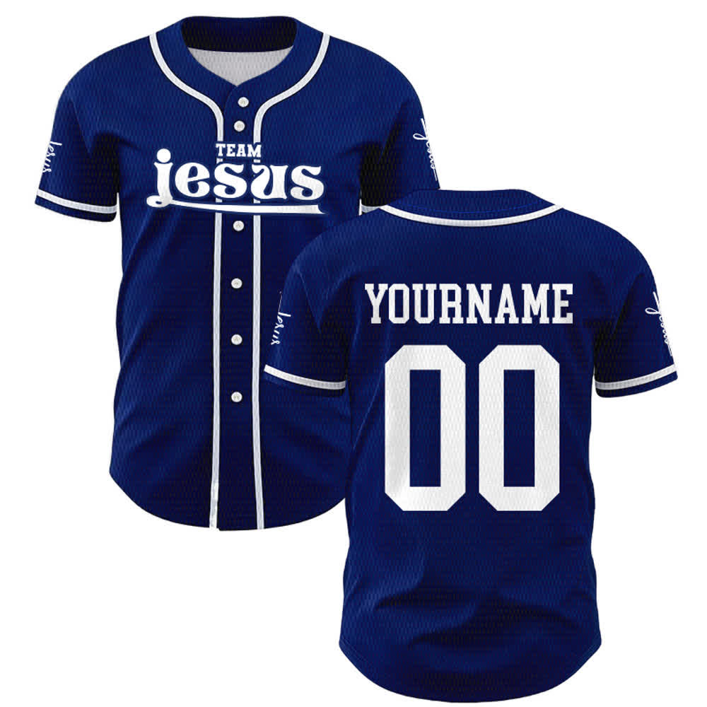 Christianartworkshop Bold Team Jesus Custom Name Number Unisex Custom Baseball Jersey - image 1