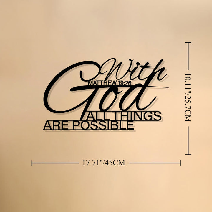 Christianartworkshop Matthew 19:26 With God All Things Are Possible Dual Font Metal Wall Decor: Symbol of Boundless Divine Power - 10.11"*17.71"*0.04''/25.7*45*0.1cm - image 7