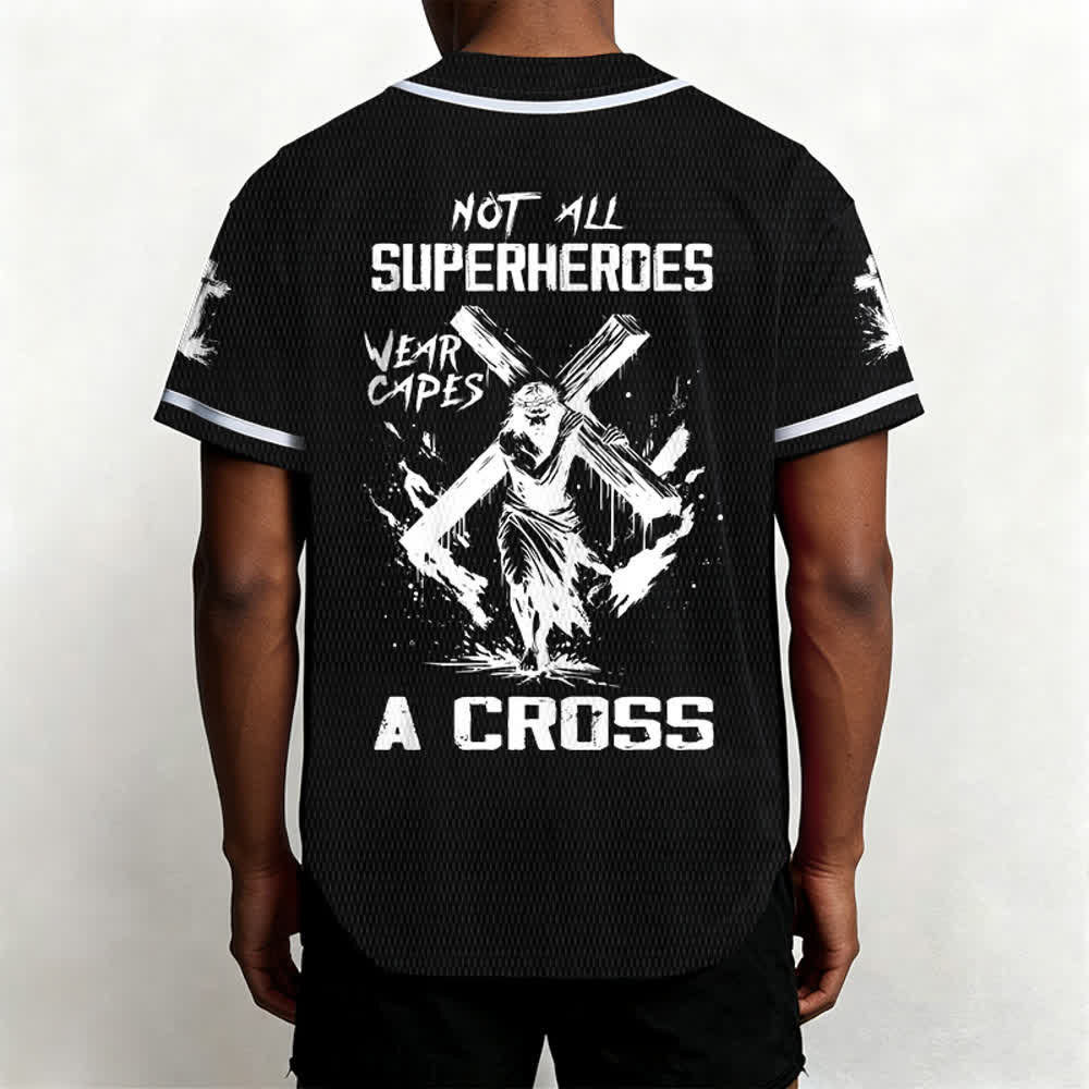 Christianartworkshop Not All Superheroes Wear Capes A Cross Unisex Baseball Jersey - image 12
