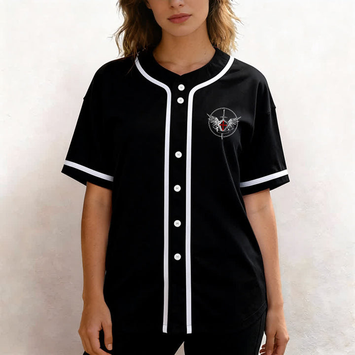 Christianartworkshop St.Michael Archangel Defend Us Unisex Baseball Jersey - image 11