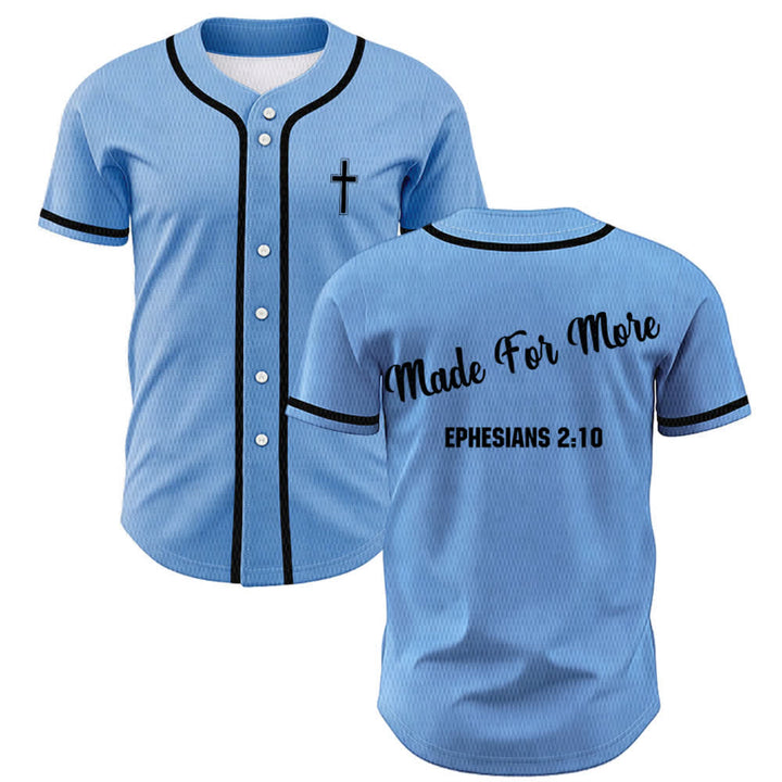 Christianartworkshop Made For More Ephesians 2:10 Unisex Baseball Jersey - Blue - 5XL - image 28