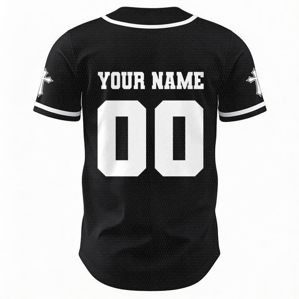 Christianartworkshop Lion Cross Jesus Faith Personalized Name Number Unisex Custom Baseball Jersey - image 3