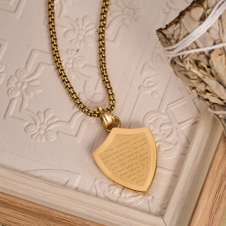 FREE Today: Double Sided Shield Rhinestone Cross Pendant Engraved Amor of God Joshua 1 Verse 9 Box Chain Necklace: Timeless Emblem of Gentle Heavenly Guardianship - image 14