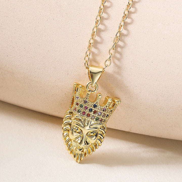 Christianartworkshop Golden St. Jude & Lion of Judah Pendant Necklace: Emblem of Divine Protection and Royal Faith - Lion of Judah - image 2