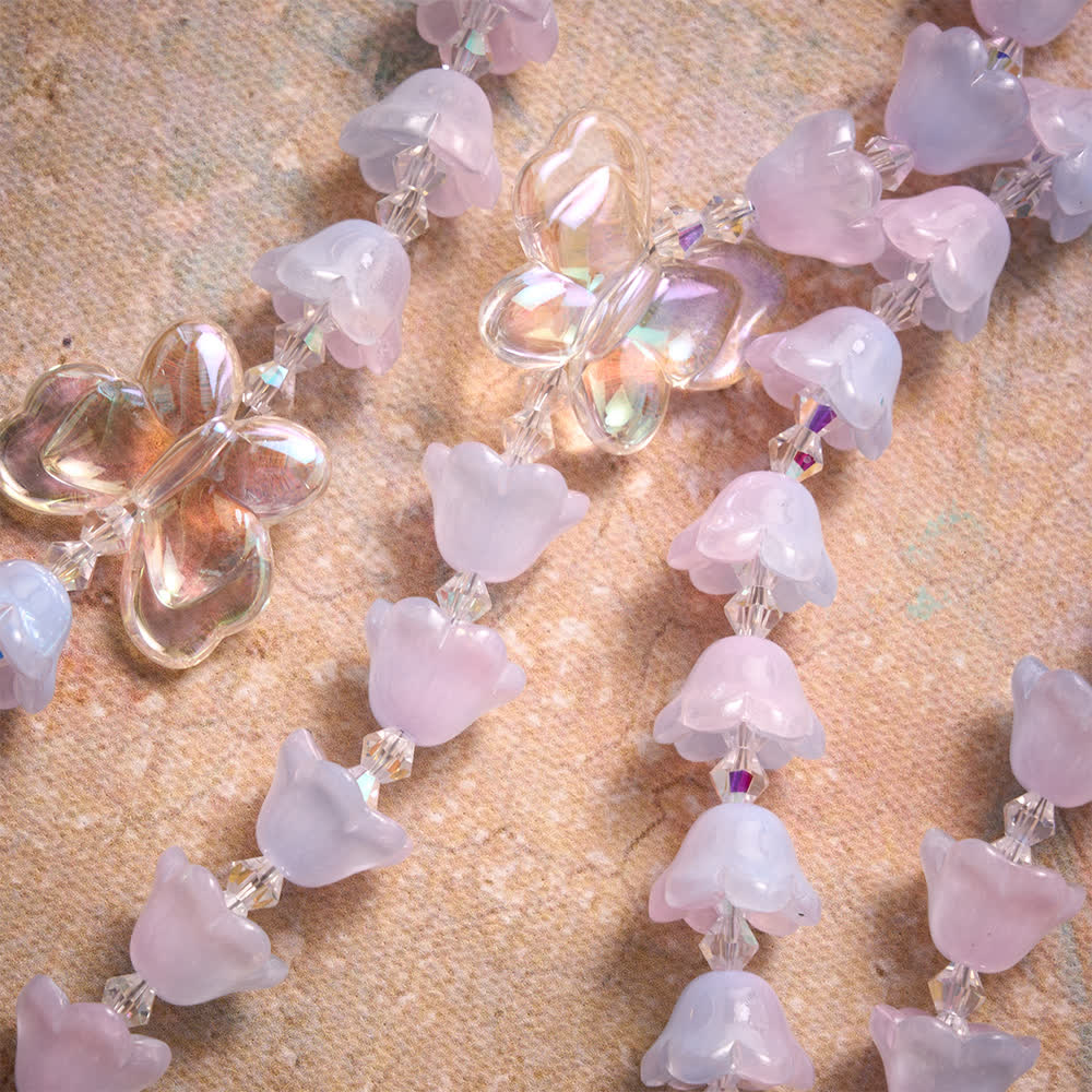 FREE Today: Gradient Iridescent Lily of the Valley Glass Rosary With Butterfly Charms: Emblem of Gentle Heavenly Blessings - image 5