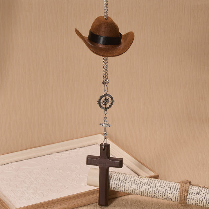 FREE Today: Cowboy Hat Angel Wing Wooden Cross Car Pendant: Timeless Token of Faithful Heavenly Safeguard - image 16