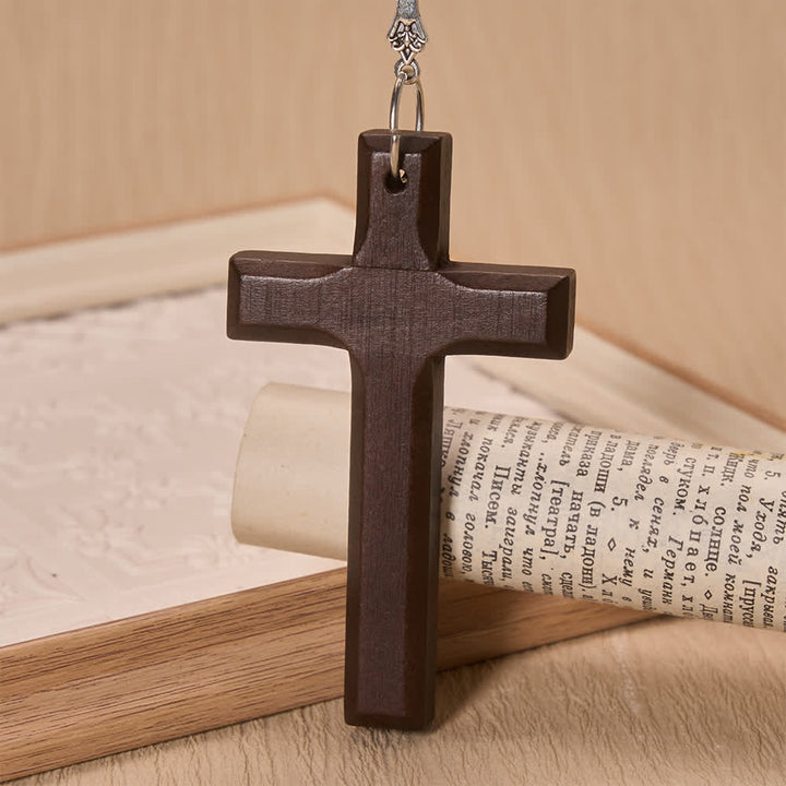 FREE Today: Cowboy Hat Angel Wing Wooden Cross Car Pendant: Timeless Token of Faithful Heavenly Safeguard - image 19