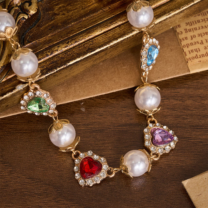 FREE Today: Vintage Layered Jeweled Cross & Pearl Heart Chain Necklace: Emblem of Timeless Heavenly Mercy - image 3