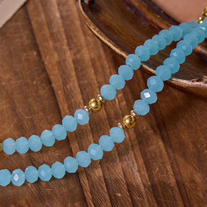 Christianartworkshop Versatile Layerable Bead Rosary Bracelet: Emblem of Warm Celestial Blessing - image 1