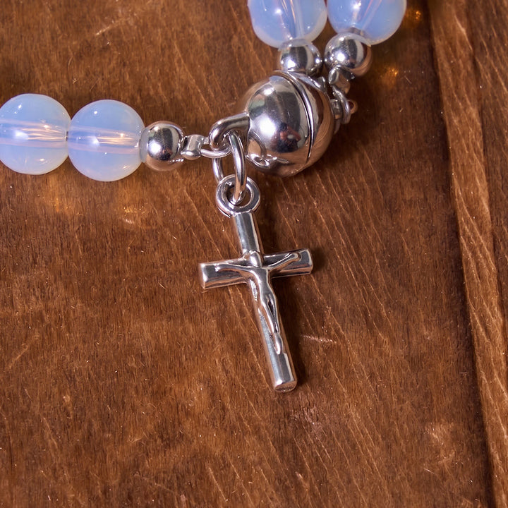 Christianartworkshop Versatile Layerable Bead Rosary Bracelet: Emblem of Warm Celestial Blessing - image 20