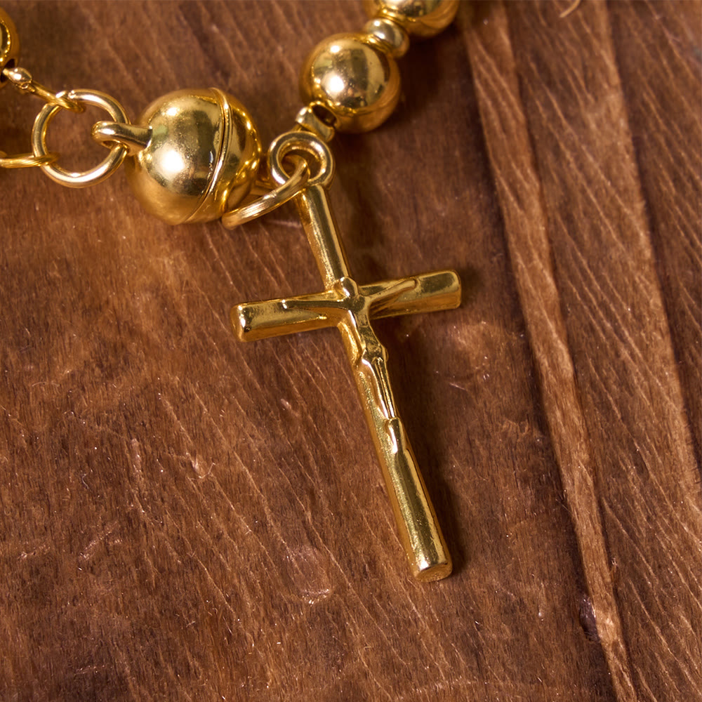 Christianartworkshop Versatile Layerable Bead Rosary Bracelet: Emblem of Warm Celestial Blessing - image 11