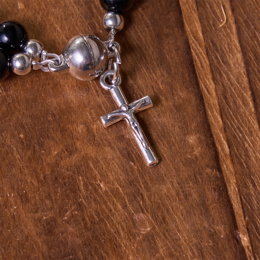 Christianartworkshop Versatile Layerable Bead Rosary Bracelet: Emblem of Warm Celestial Blessing - image 5