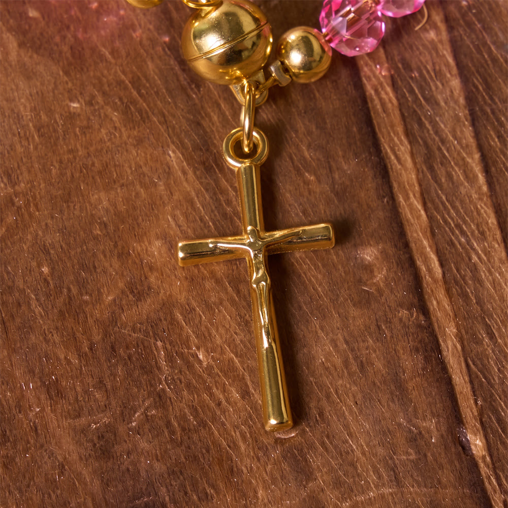 Christianartworkshop Versatile Layerable Bead Rosary Bracelet: Emblem of Warm Celestial Blessing - image 8