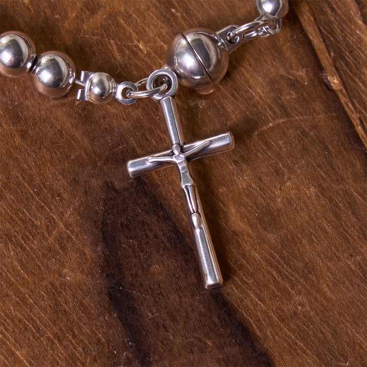 Christianartworkshop Versatile Layerable Bead Rosary Bracelet: Emblem of Warm Celestial Blessing - image 14