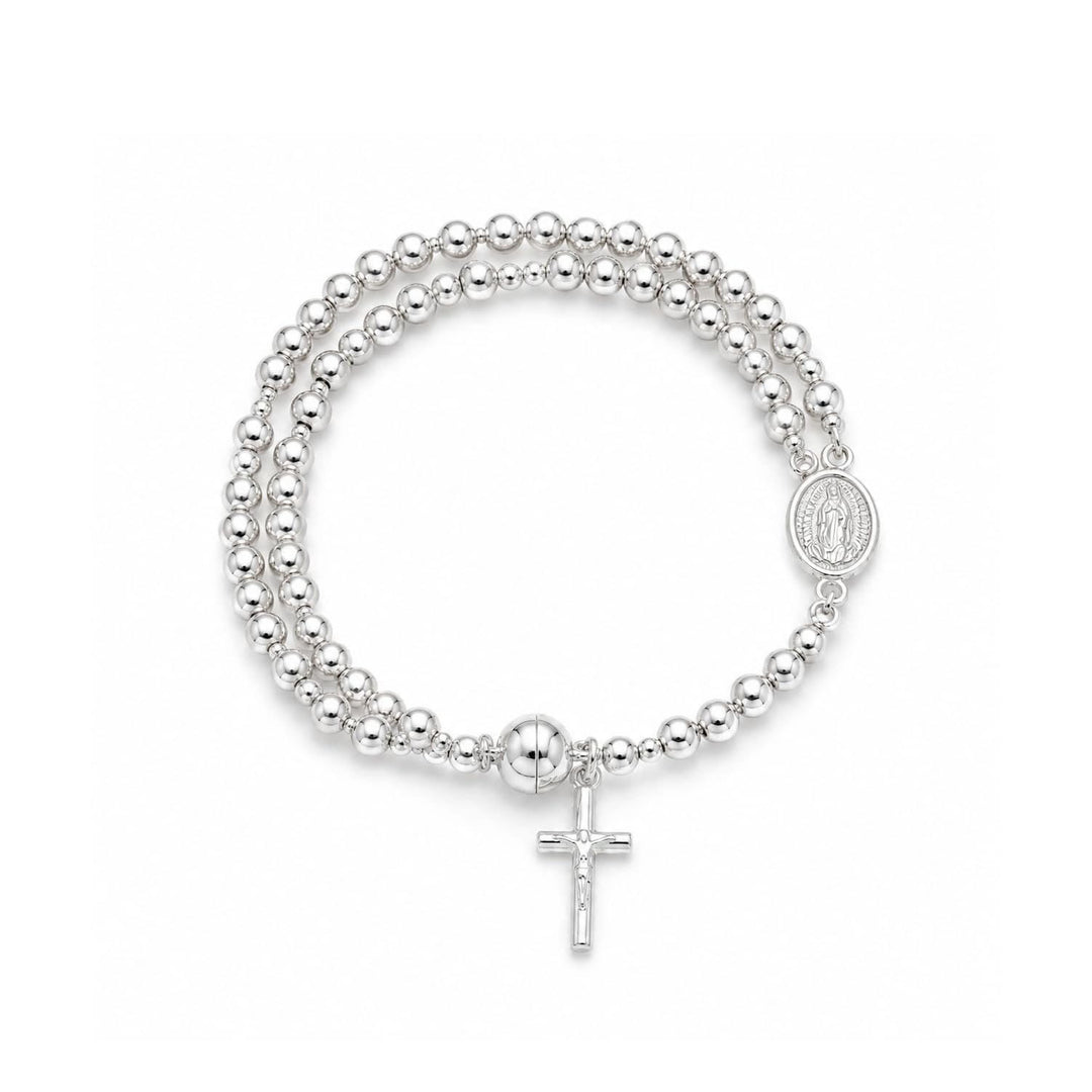 Christianartworkshop Versatile Layerable Bead Rosary Bracelet: Emblem of Warm Celestial Blessing - image 25