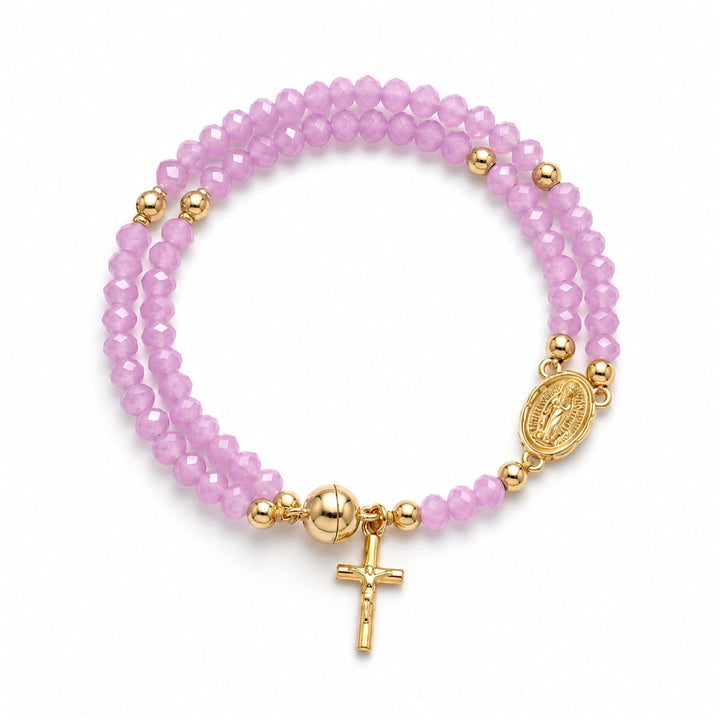 Christianartworkshop Versatile Layerable Bead Rosary Bracelet: Emblem of Warm Celestial Blessing - image 23