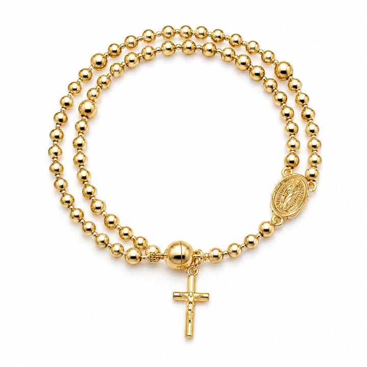Christianartworkshop Versatile Layerable Bead Rosary Bracelet: Emblem of Warm Celestial Blessing - image 24