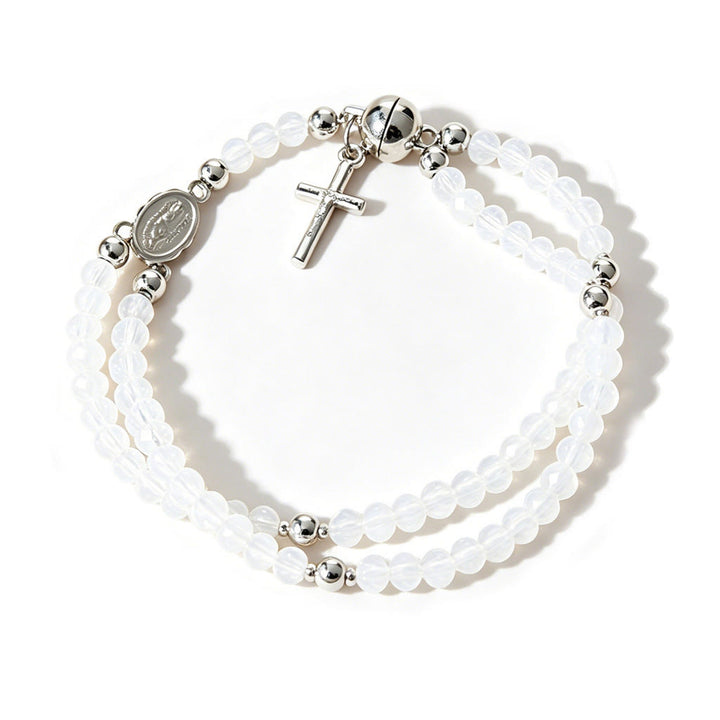 Christianartworkshop Versatile Layerable Bead Rosary Bracelet: Emblem of Warm Celestial Blessing - image 27