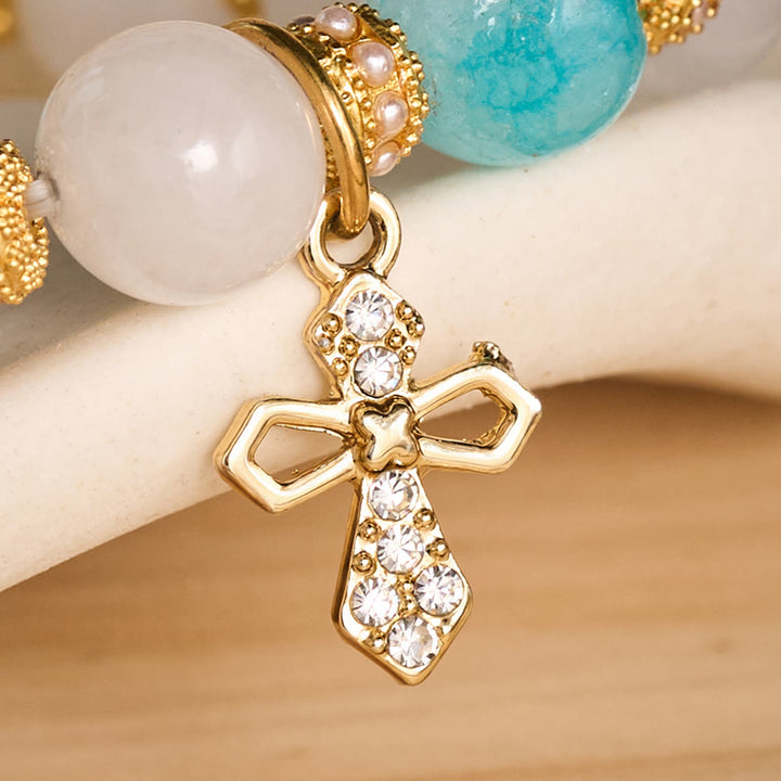 FREE Today: Vintage Printed Cylinder Bead Bracelet With Cross Charm: Emblem of Gentle Heavenly Mercy - image 10