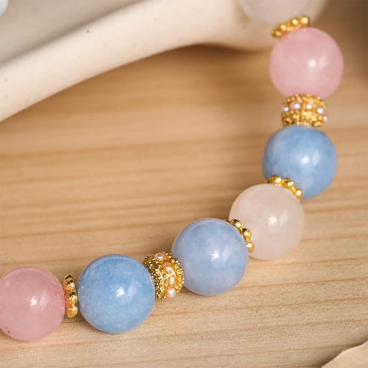 FREE Today: Vintage Printed Cylinder Bead Bracelet With Cross Charm: Emblem of Gentle Heavenly Mercy - image 3