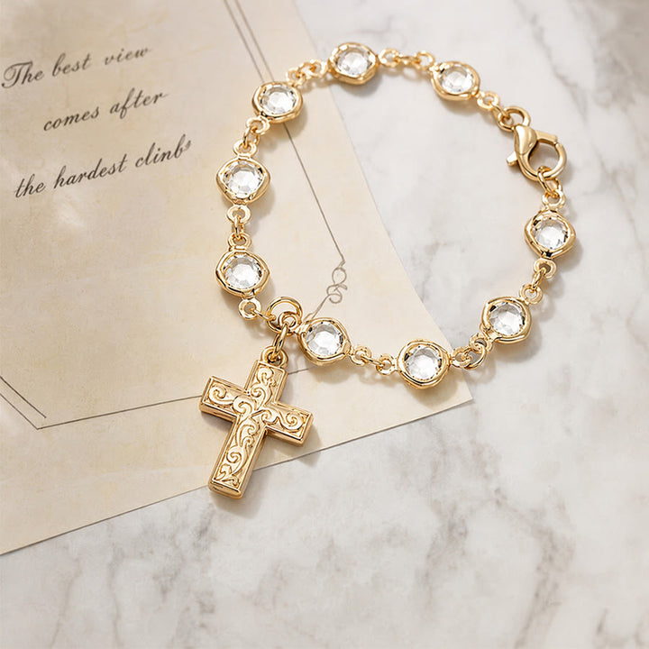FREE Today:  Rhinestone Bead Cross Bracelet & Car Hanging Ornament: Emblem of Steadfast Heavenly Safeguard - image 9