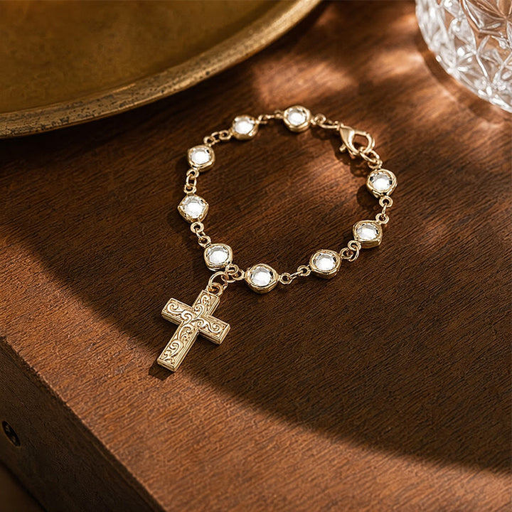 FREE Today:  Rhinestone Bead Cross Bracelet & Car Hanging Ornament: Emblem of Steadfast Heavenly Safeguard - image 14