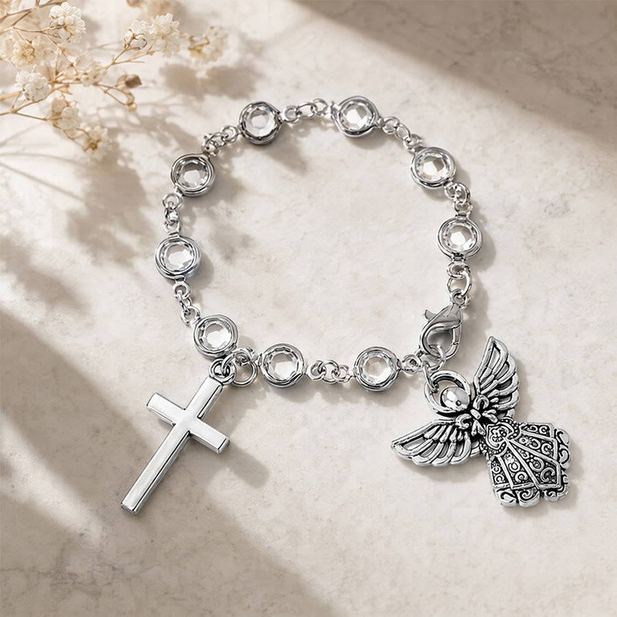 FREE Today:  Rhinestone Bead Cross Bracelet & Car Hanging Ornament: Emblem of Steadfast Heavenly Safeguard - image 18