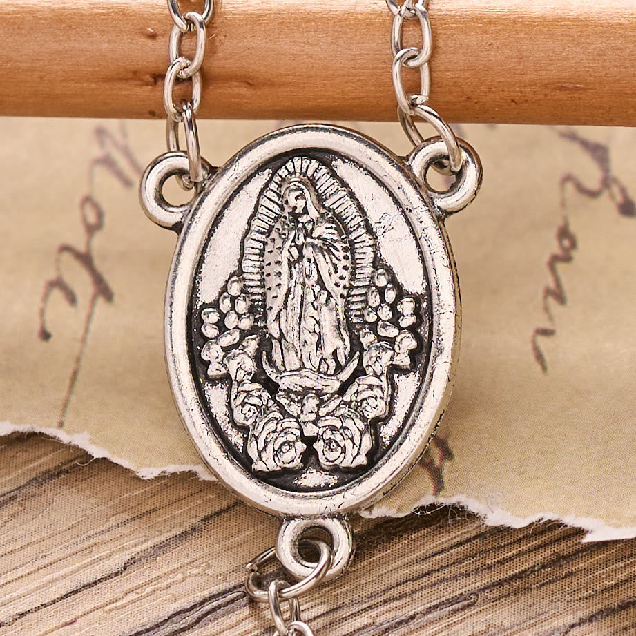 Christianartworkshop Pearl Bead Guadalupe Rosary with Engraved Storage Case: Token of Tender Heavenly Comfort - image 6