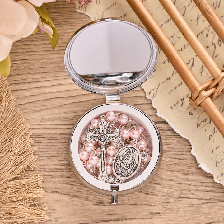 Christianartworkshop Pearl Bead Guadalupe Rosary with Engraved Storage Case: Token of Tender Heavenly Comfort - image 22
