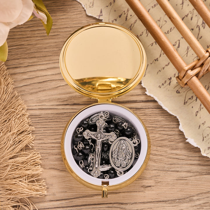 Christianartworkshop Pearl Bead Guadalupe Rosary with Engraved Storage Case: Token of Tender Heavenly Comfort - image 11