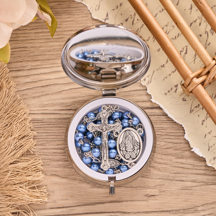 Christianartworkshop Pearl Bead Guadalupe Rosary with Engraved Storage Case: Token of Tender Heavenly Comfort - image 27