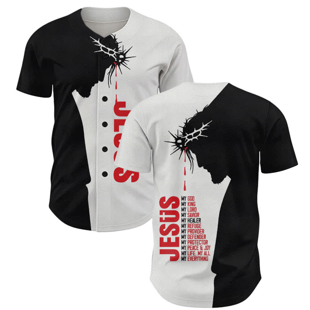 Christianartworkshop Jesus My Everything Split Faith Unisex Baseball Jersey - Jesus My Everything - 5XL - image 0