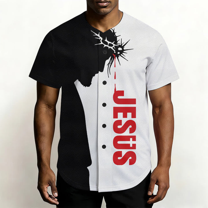 Christianartworkshop Jesus My Everything Split Faith Unisex Baseball Jersey - image 3