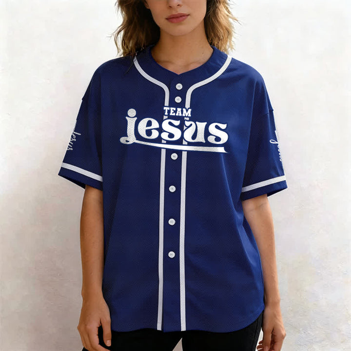 Christianartworkshop Bold Team Jesus Custom Name Number Unisex Custom Baseball Jersey - image 4