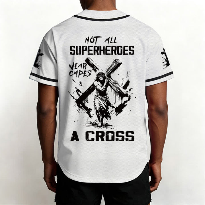 Christianartworkshop Not All Superheroes Wear Capes A Cross Unisex Baseball Jersey - image 5