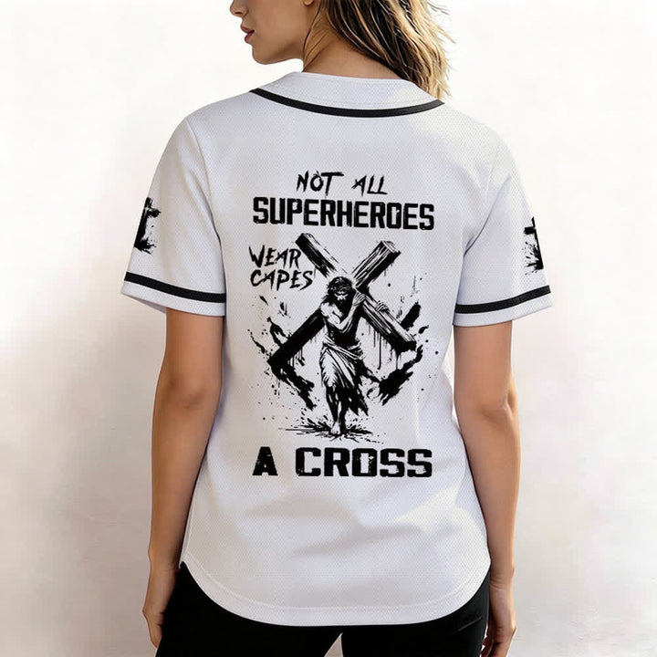 Christianartworkshop Not All Superheroes Wear Capes A Cross Unisex Baseball Jersey - image 3