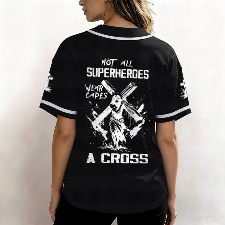 Christianartworkshop Not All Superheroes Wear Capes A Cross Unisex Baseball Jersey - image 12