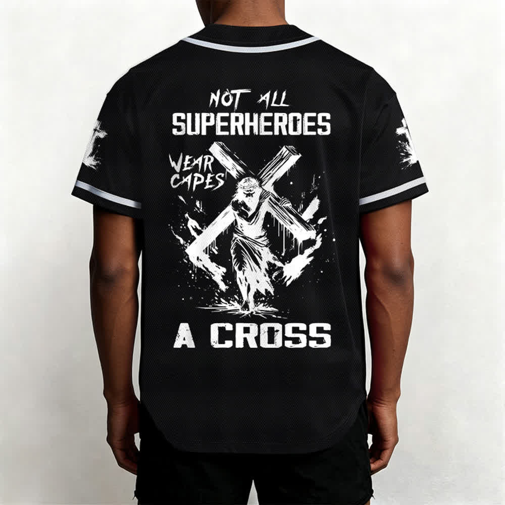 Christianartworkshop Not All Superheroes Wear Capes A Cross Unisex Baseball Jersey - image 10
